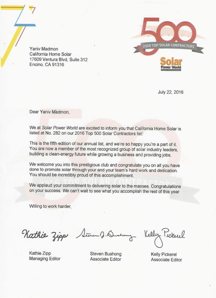 top solar installers - CA Home Solar 2016